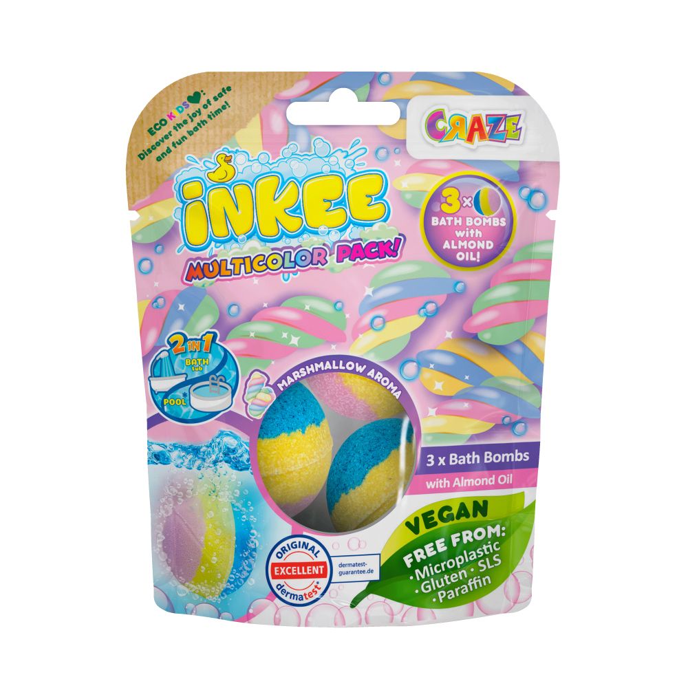 Craze - Inkee Multicolor Pack Bath Bombs - Pack of 1 - 3 Pcs