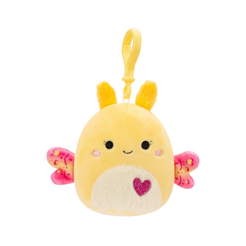 Squishmallows - Little Plush - Clip-On - Miry - Yellow Moth w/Heart 3.5"