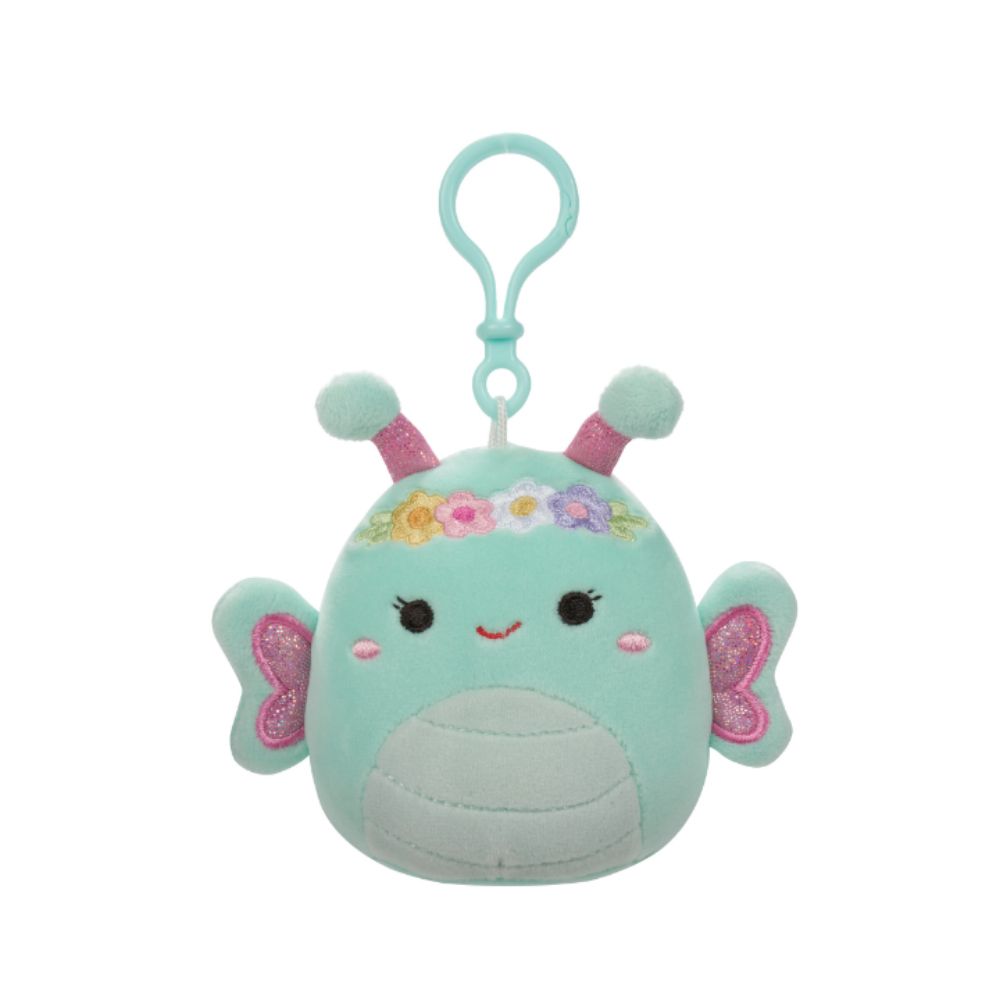 Squishmallows - Reina The Butterfly Clip-On Plush Toy - 9cm - Green