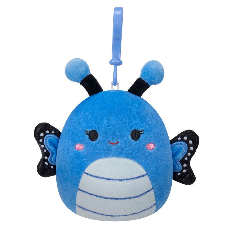 Squishmallows - Waverly Butterfly Clip-On Plush Toy - Blue - 9 cm