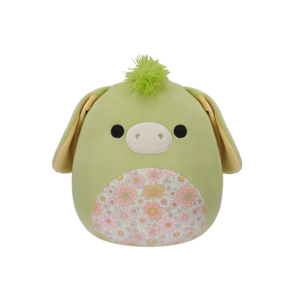 Squishmallows - Juniper The Donkey With Floral Belly Plush Toy - 19cm - Green