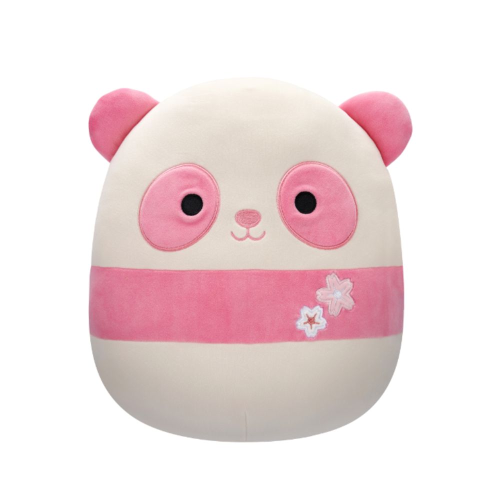 Squishmallows - Matlin Panda With Sakura Flowers Plush Toy - 30cm - Pink/White