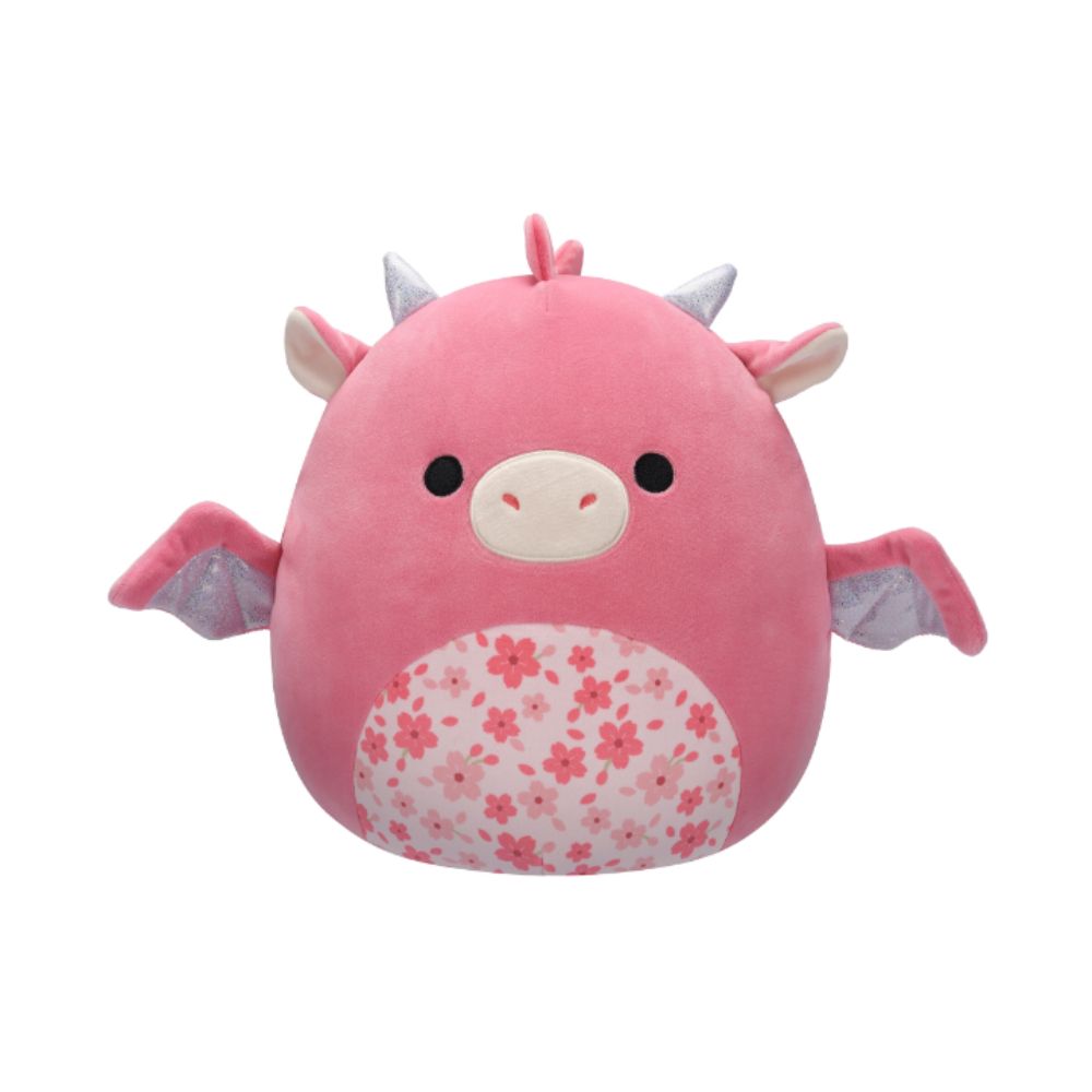 Squishmallows - Aegi Dragon With Sakura Flower Belly Plush Toy - 30cm - Pink