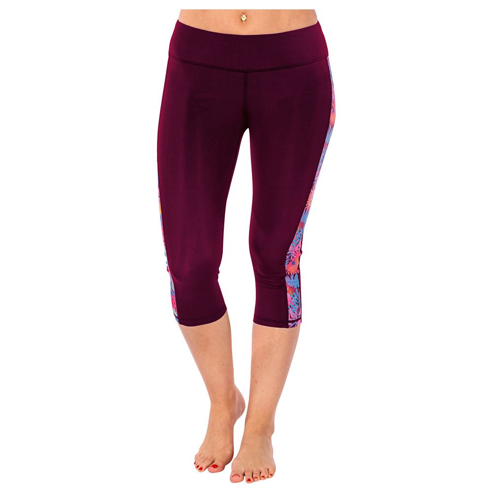 Coega Sunwear - Ladies 3/4 Swim Tights - Purple Tropical