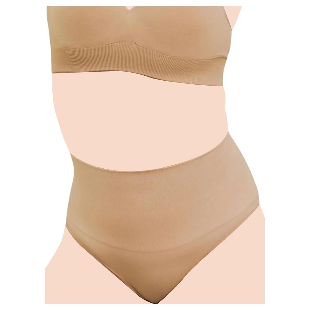 Mums & Bumps - Blanqi - Seamless Postpartum Hipster Compression Panties - Nude