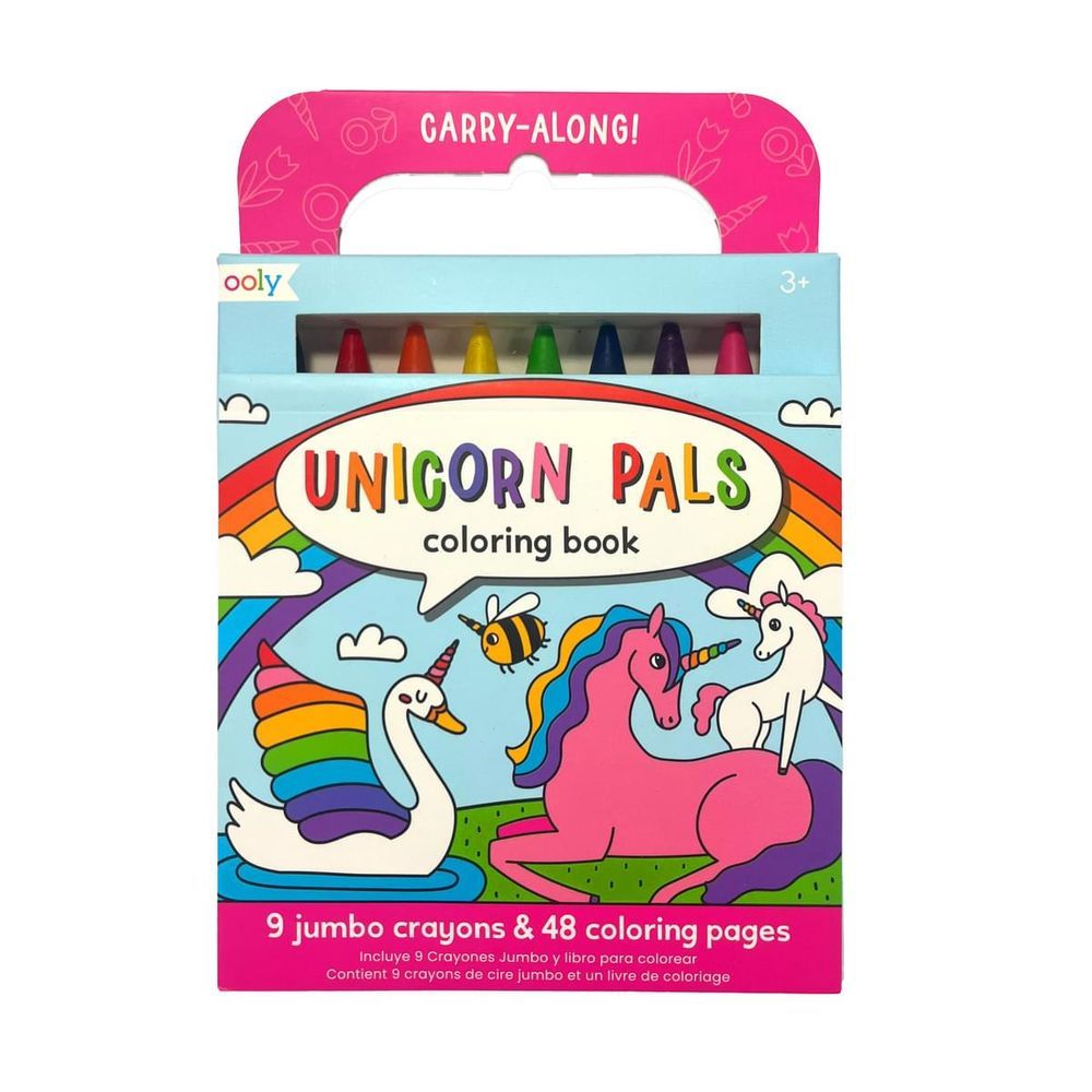 Ooly - Carry Along Crayons And Coloring Book Kit - Unicorn Pals