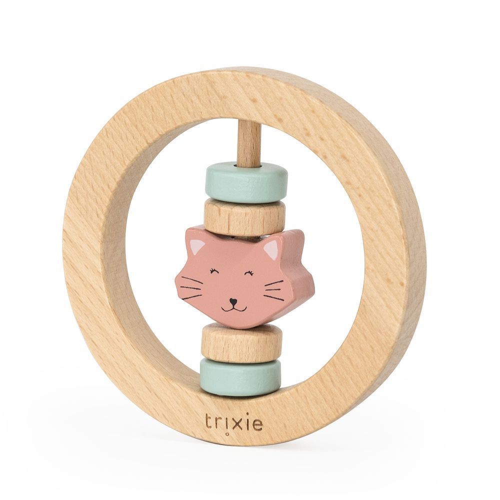 Trixie - Wooden Round Rattle - Mrs. Cat