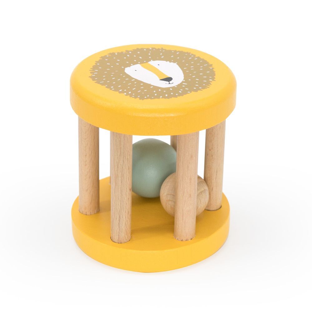 Trixie - Wooden Rolling Rattle - Mr. Lion - Yellow