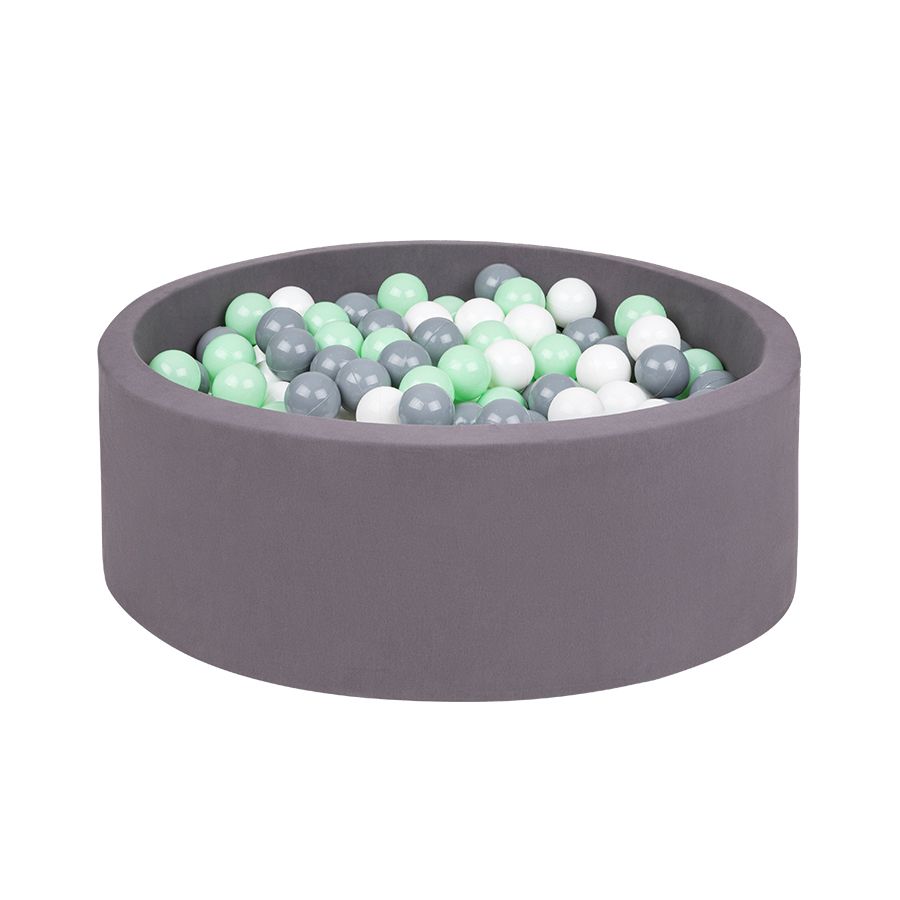 Larisa & Pumpkin - Ball Pit With 200 Balls - Grey/Mint/White