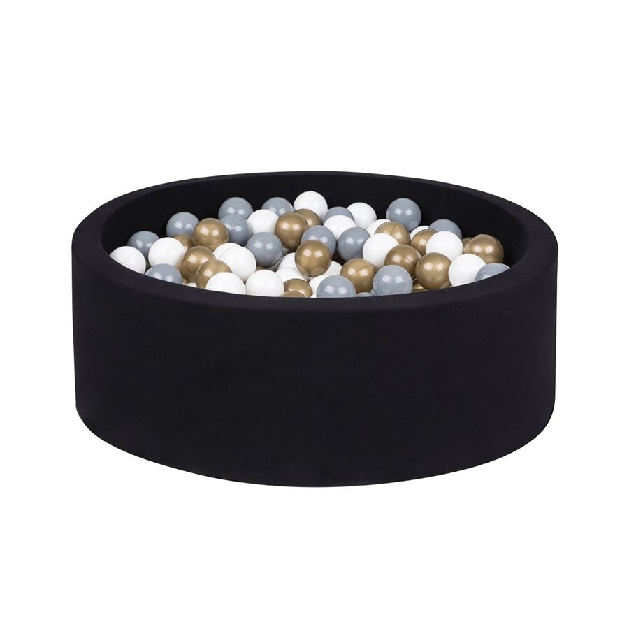 Larisa & Pumpkin - Ball Pit With 200 Balls - Black/Gold/Grey/White