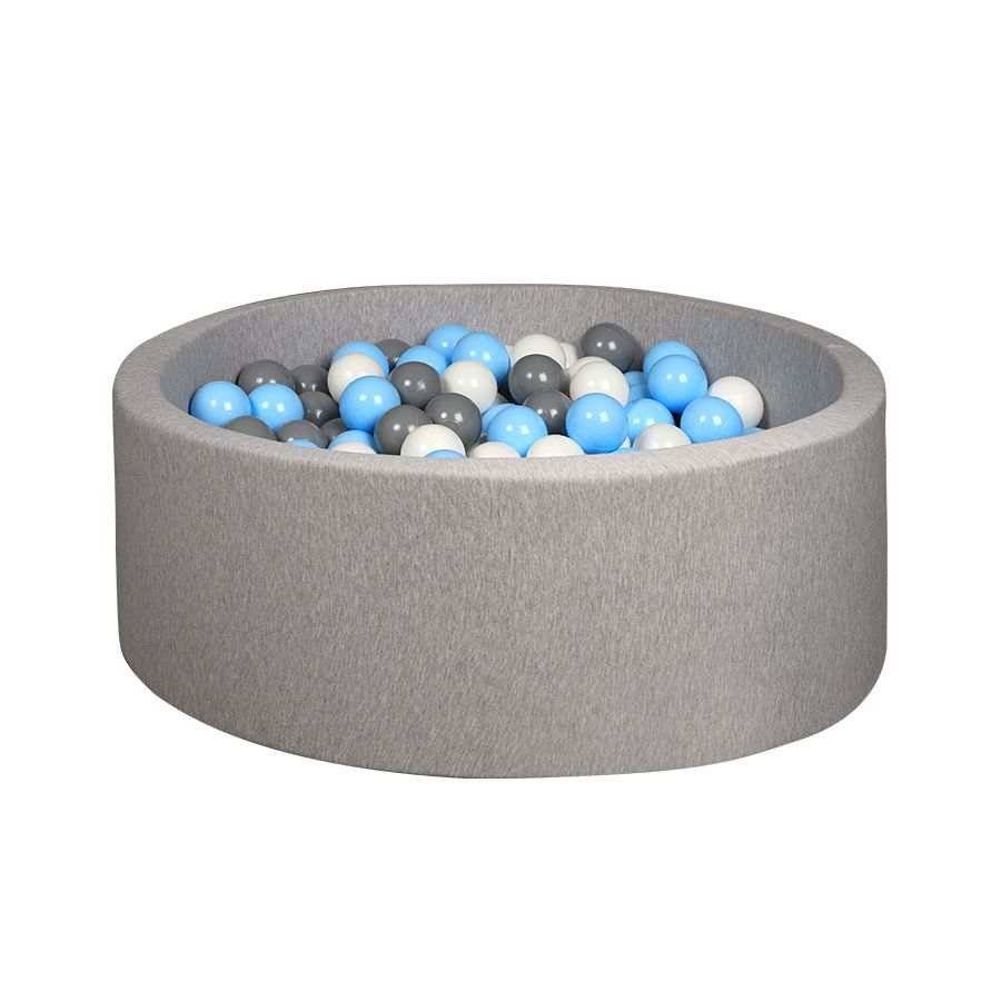 Larisa & Pumpkin - Ball Pit With 200 Balls - Light Grey/Blue/White