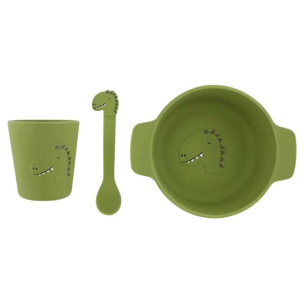 Trixie - Silicone First Meal Set - Bowl, Spoon & Cup - Mr. Dino