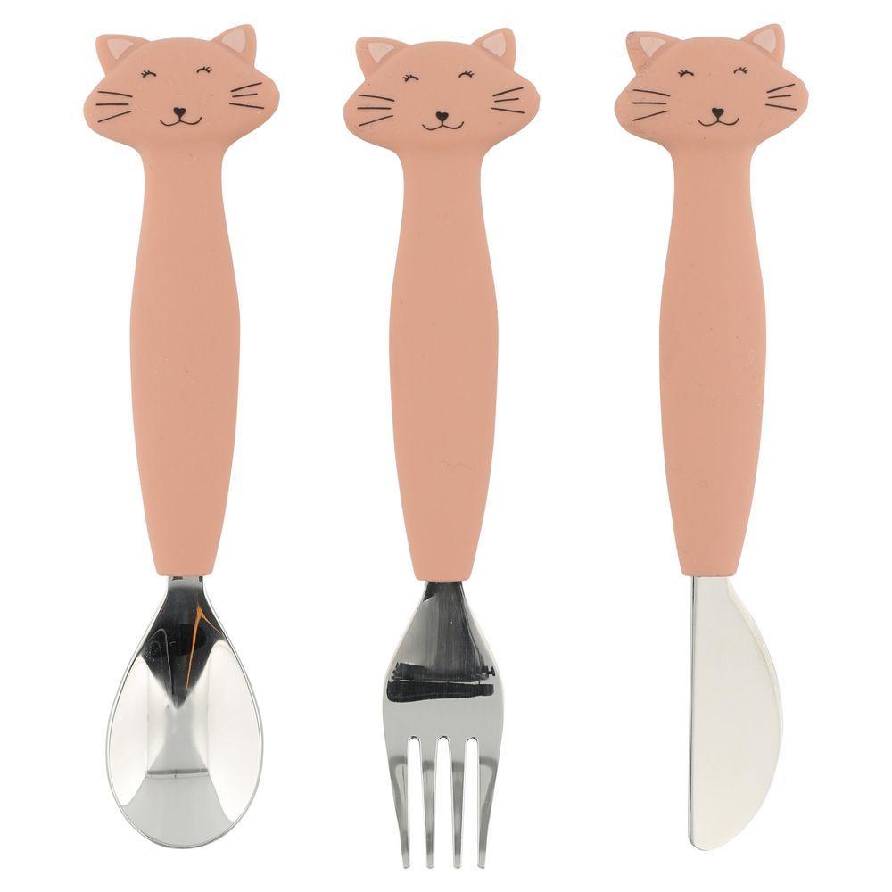 Trixie - Stainless Steel Cutlery Set W/Silicone Handle - Mrs. Cat