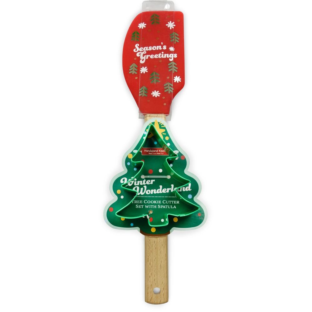 Handstand Kitchen - Silicone Spatula & Cookie Cutter - Christmas Tree - 2 Pcs