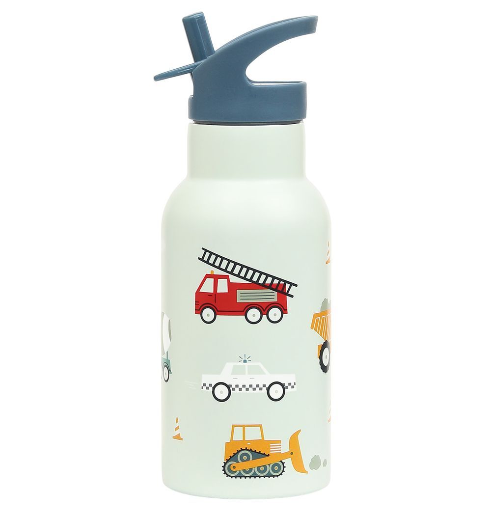 A little Lovely Company - Stainless Steel Water Bottle - 350ml - Vehicles