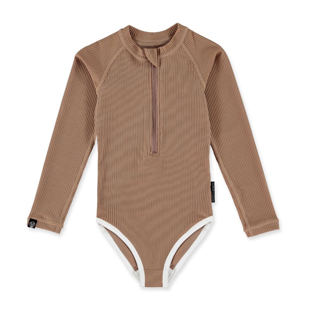 Beach & Bandits - Ribbed Swimsuit - Chocolate