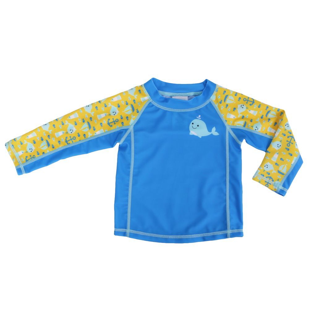 Zoocchini - Baby Rash Guard Long Sleeved Swim Top - Whale