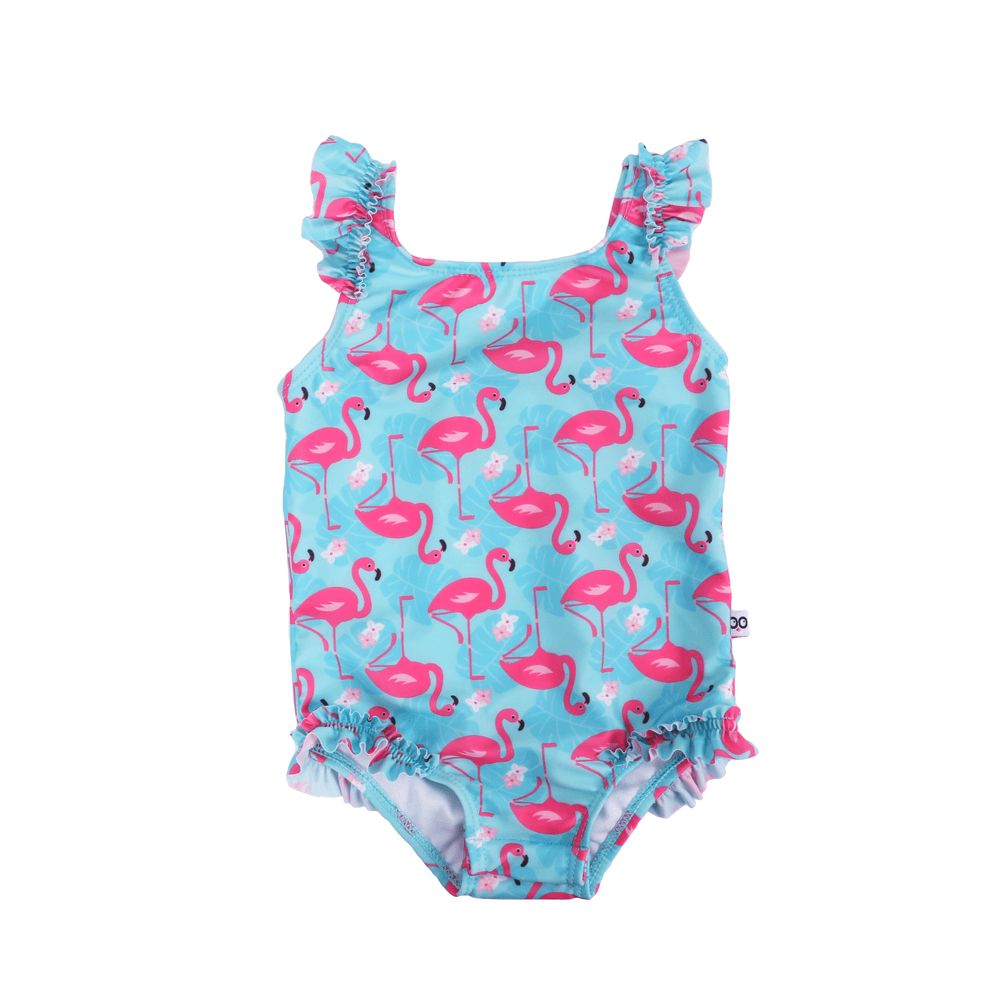 Zoocchini - Baby Ruffled Swimsuit - Flamingo