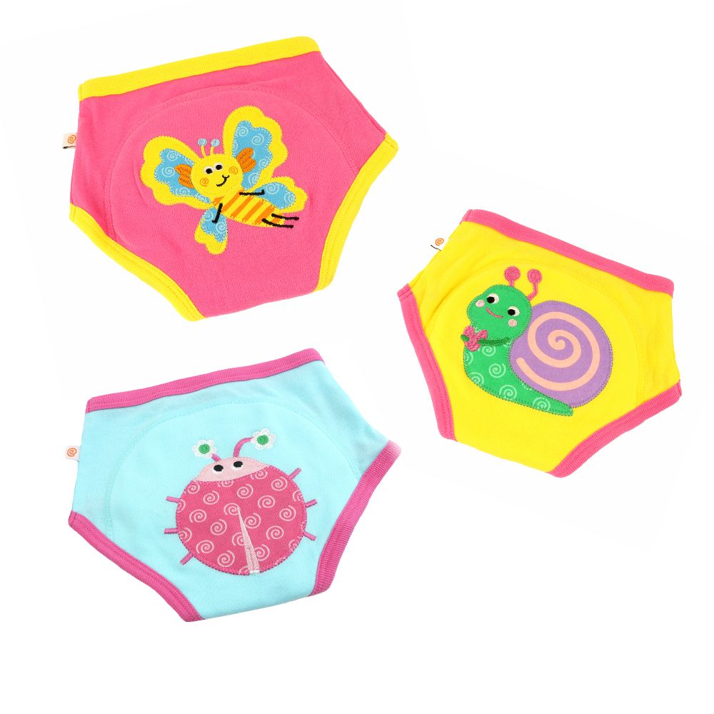 Zoocchini - Girl's Potty Training Pants - Garden Creatures - Pack of 3