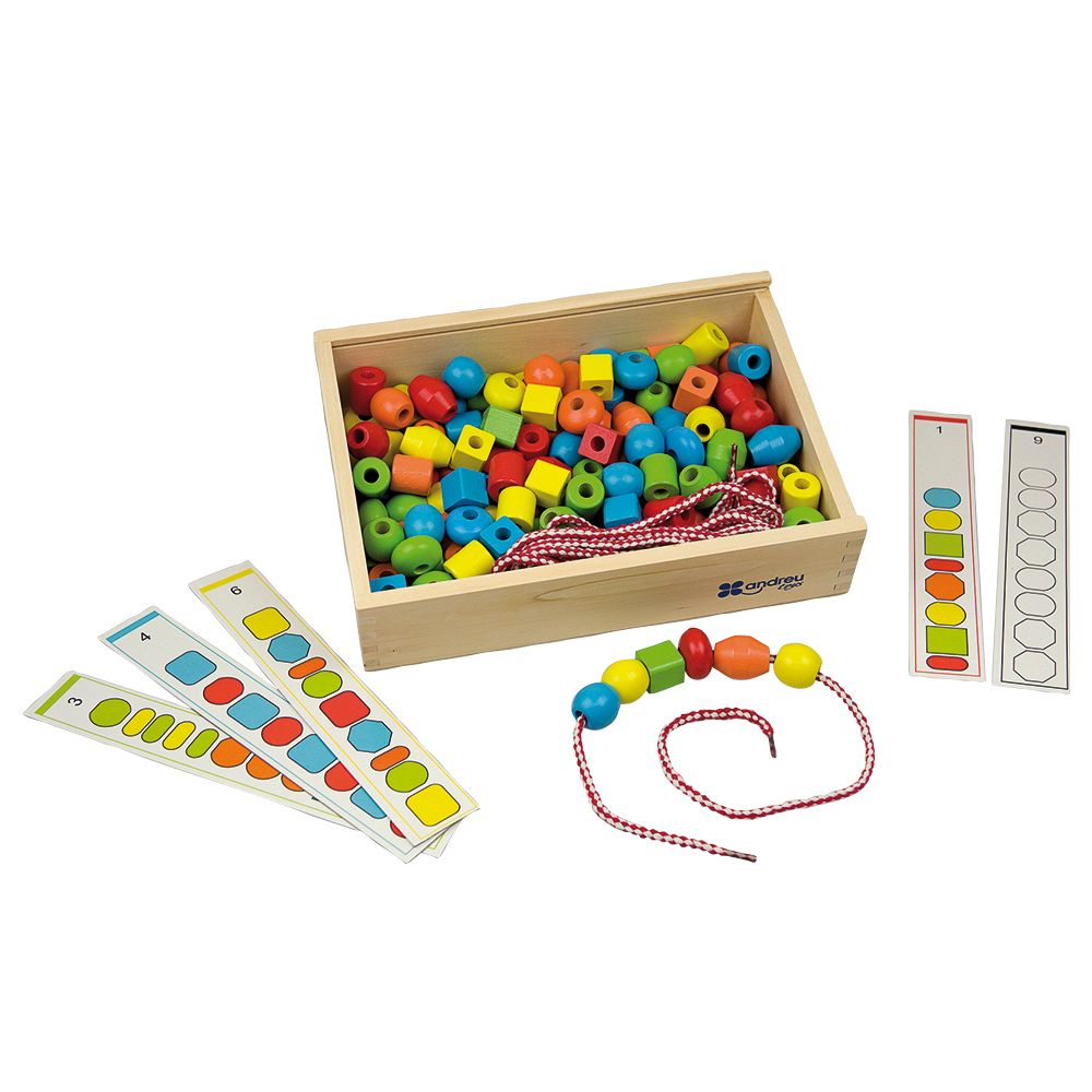 Andreu Toys - Threading Shapes Kit - 130pcs