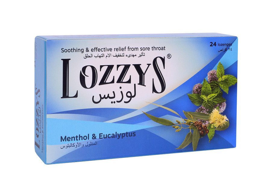 Lozzys - Sore Throat Relief Lozenges - Menthol & Eucalyptus - 24 Pcs