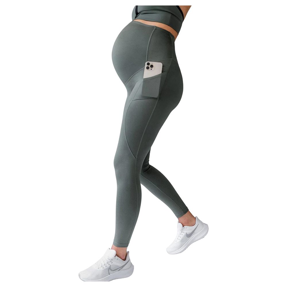 Mums & Bumps - Blanqi - Active Maternity Pocket Leggings - Olive Green