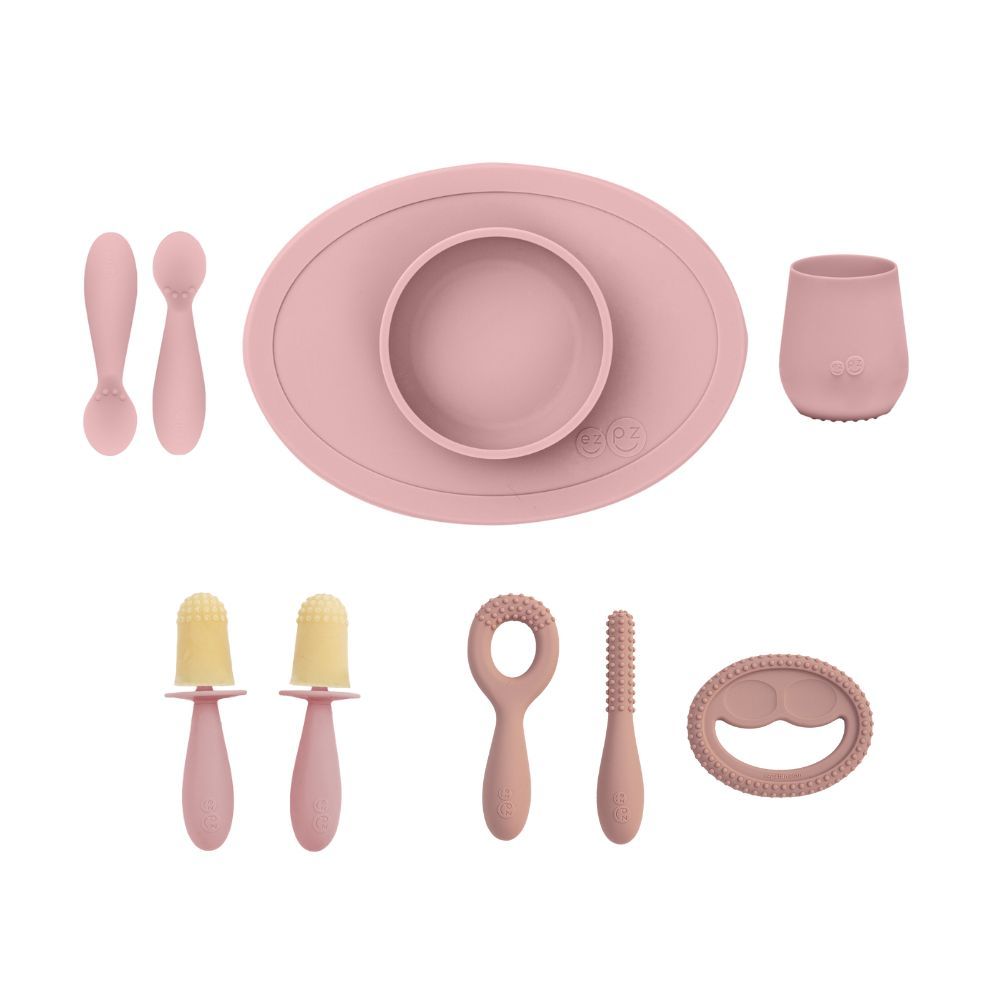 Ezpz - Ultimate Feeding Set - Blush - 9 Pcs