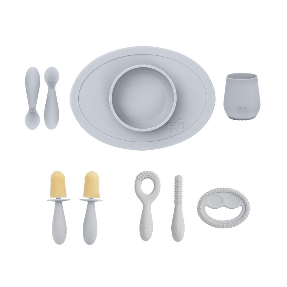 Ezpz - Ultimate Feeding Set - Pewter - 9 Pcs