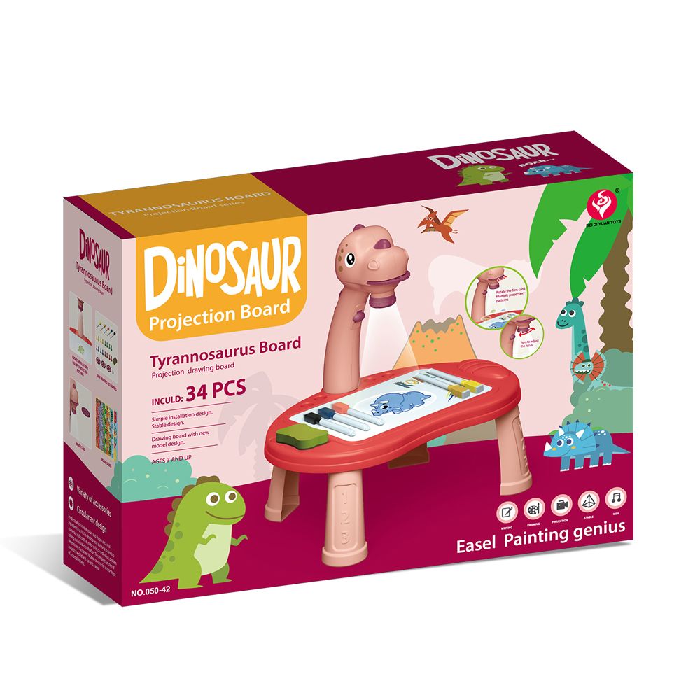 Stem - Dinosaur Projection Drawing Board Set - Tyrannosaurus - 34 Pcs