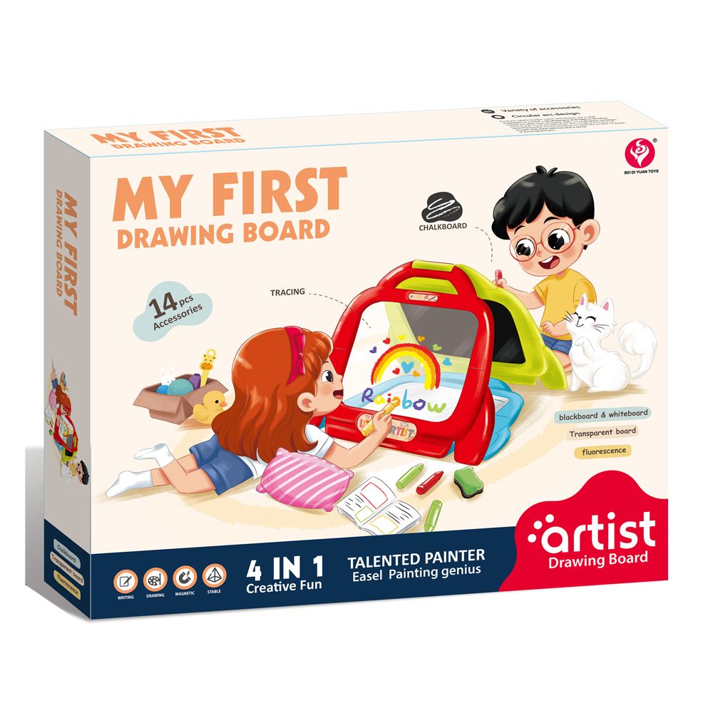 Stem - 4-in-1 Creative Fun My First Drawing Board Set - 14 Pcs