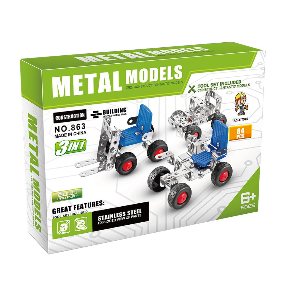 Stem - 3-in-1 Metal Models Construction Kit - 84pcs