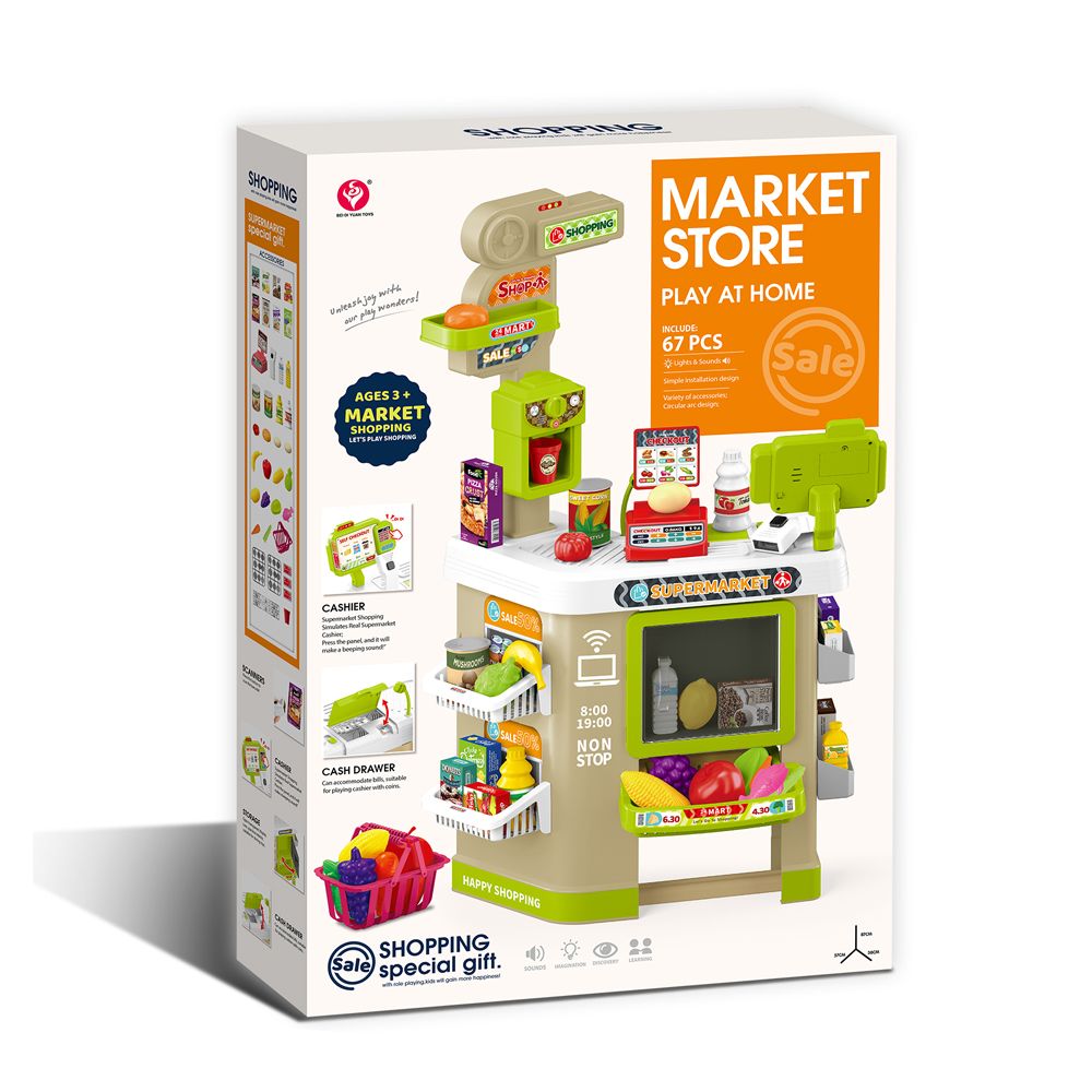 Stem - Supermarket Desk Market Store Playset - 67 Pcs