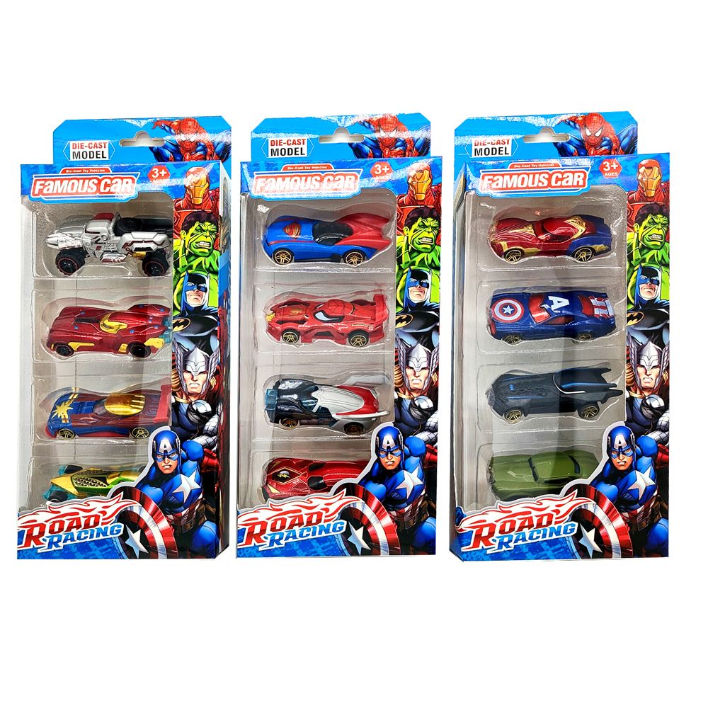 Stem - Avengers Road Racing Die-Cast Car Set - 4pcs - Style May Vary