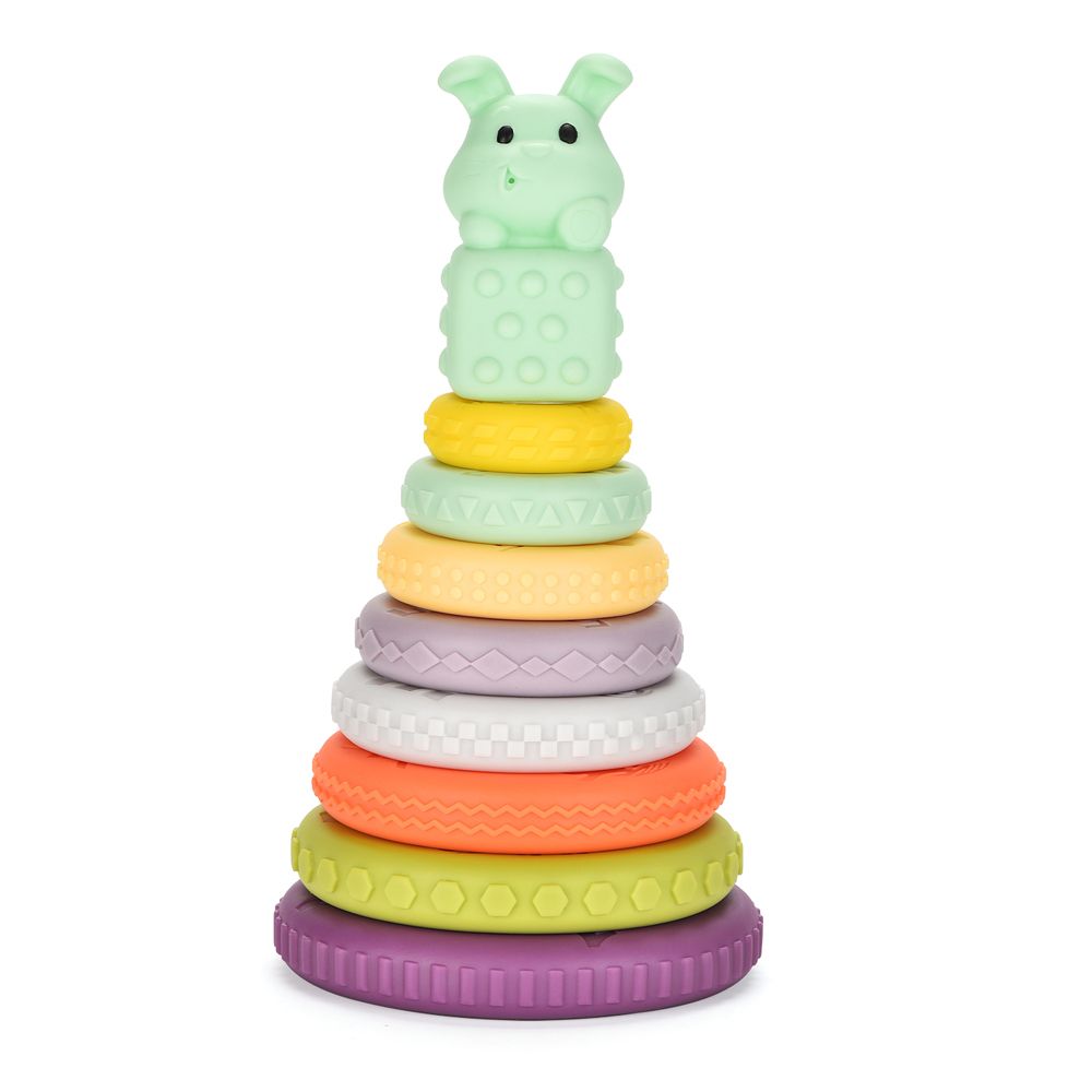 Stem - Multicolored Stacking Plastic Rings Tower Set - Mint