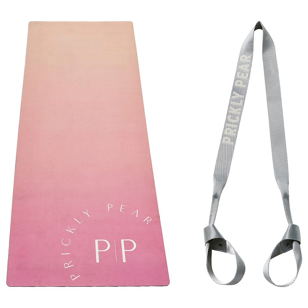 Prickly Pear - Ombre Logo Non-Slip Suede Top Yoga Mat With Strap