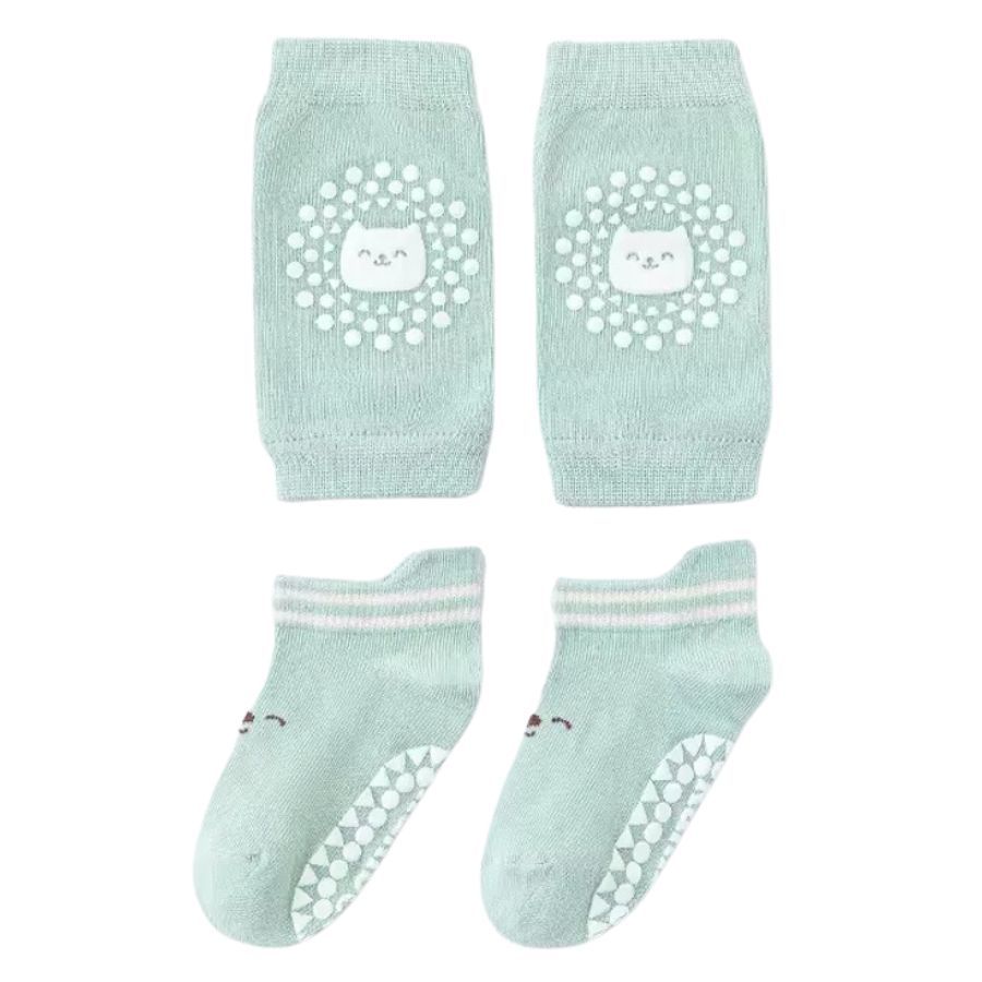 Pikkaboo - Soft Crawl Baby Crawling Set - Mint - 4 Pcs