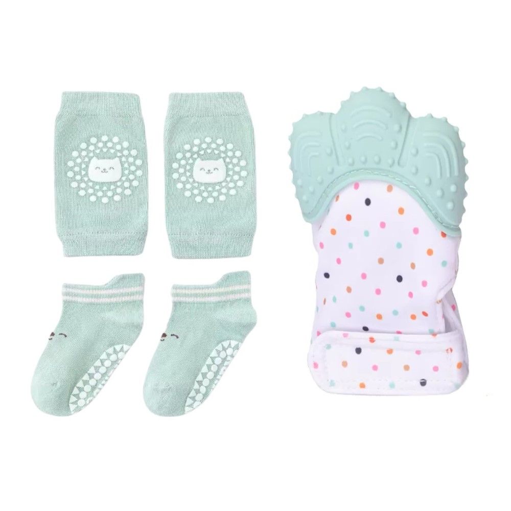 Pikkaboo - Soft Crawl Baby Safety Set - Mint - 5 Pcs