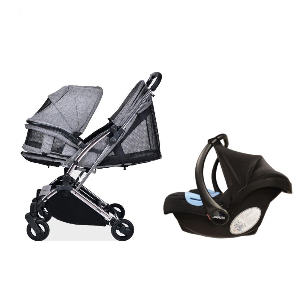 Youbi - Toddler German Travel System With New Born Attachment - Grey/Black