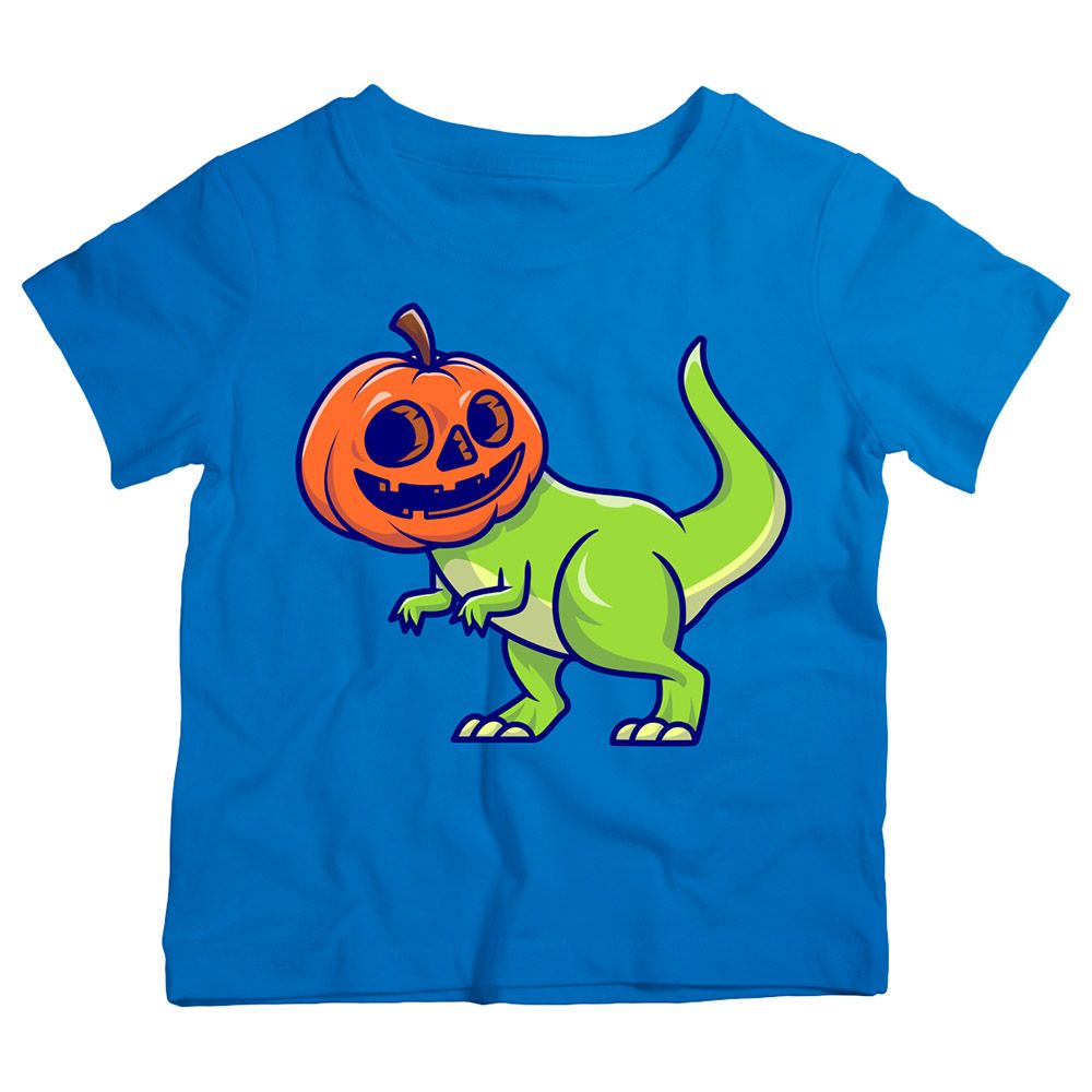 Twinkle Hands - Cute Dino Pumpkin Halloween T-Shirt - Blue