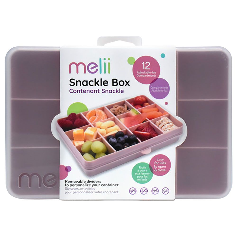 Melii - Snackle Box w/ Removable Divider - 4oz - Pink 