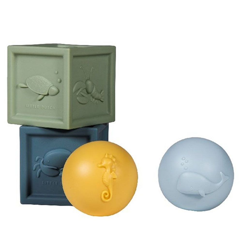 Little Dutch - Ocean Cubes & Ball Set - 4pcs