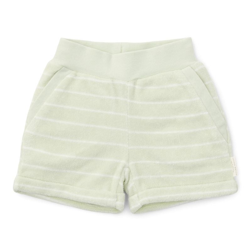 Little Dutch - Striped Terry Cloth Shorts - Farm Green