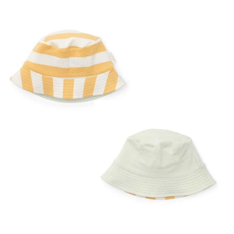 Little Dutch - Reversible Hat - Honey Stripes / Farm Green