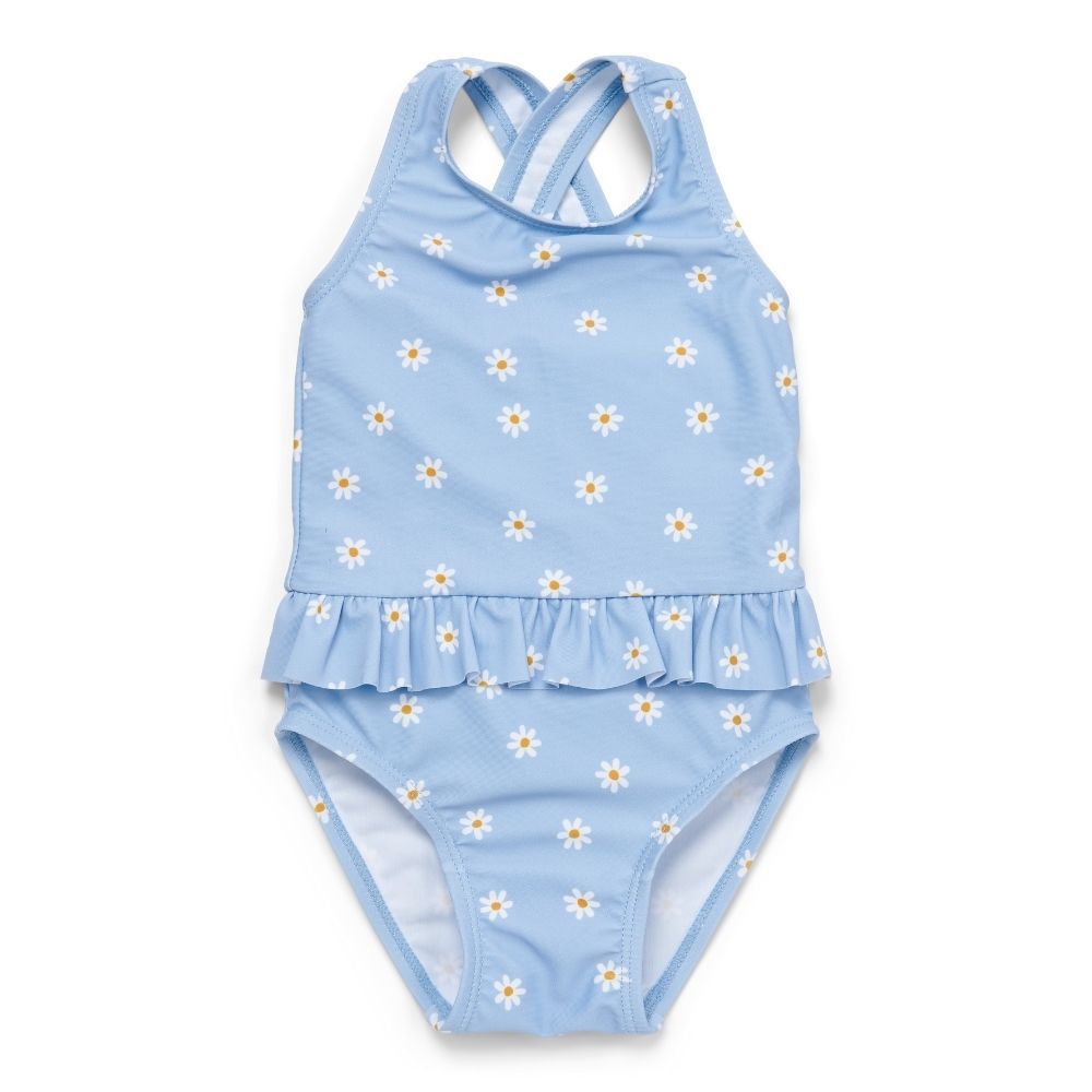 Little Dutch - Girl's Ruffles Swimsuit - Blue Daisies