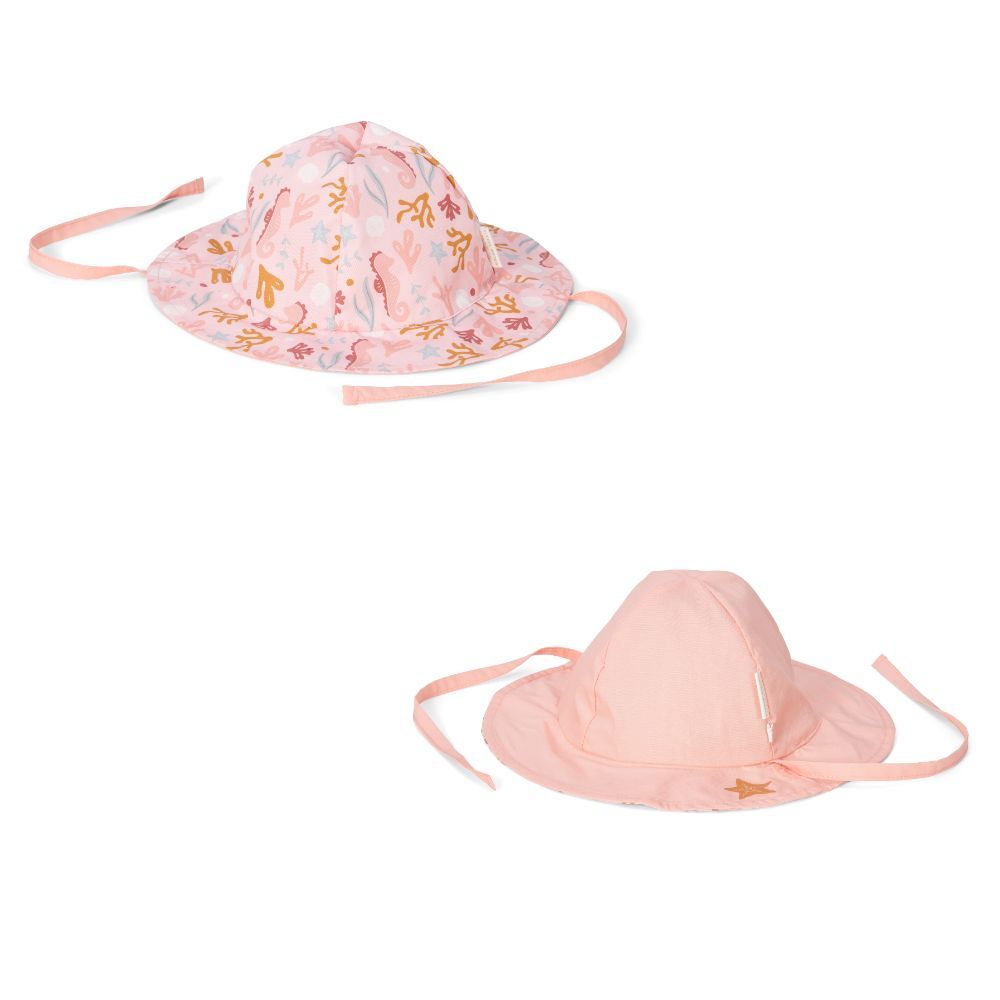 Little Dutch - Reversible Sun Hat Starfish Pink / Ocean Dreams Pink