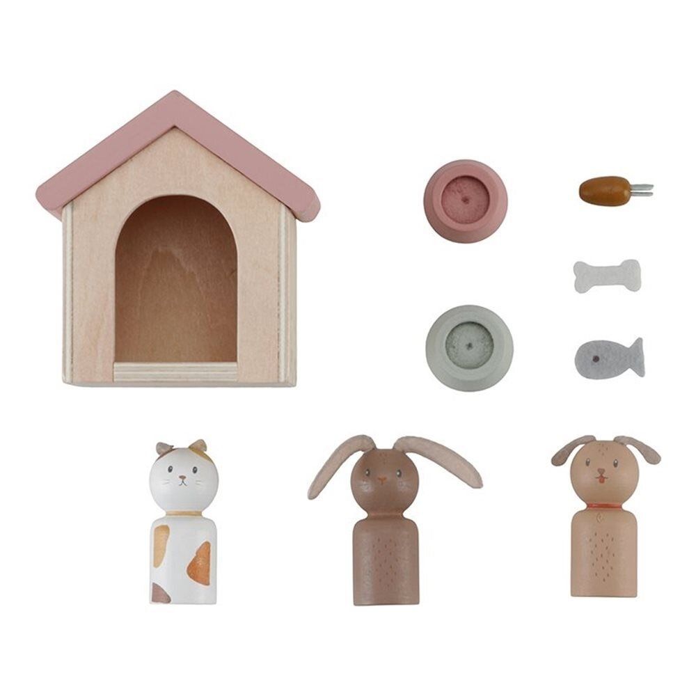 Little Dutch - Wooden Dollhouse Pets Playset - 9 Pcs