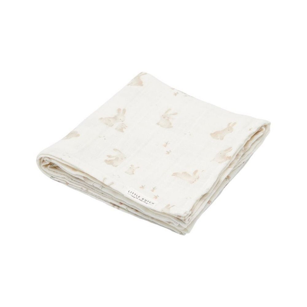 Little Dutch - Swaddle 120x120cm Muslin - Baby Bunny