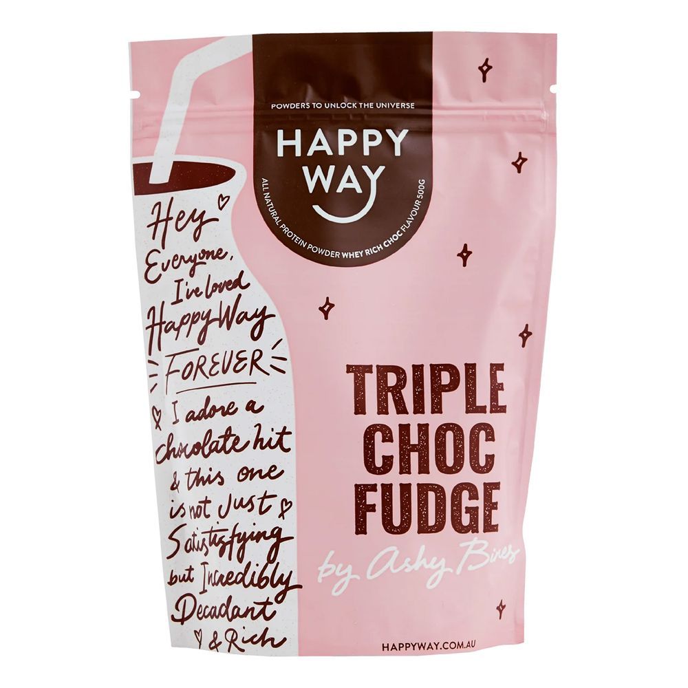 Happy Way - Whey Triple Choc Fudge Protein Powder - 500g