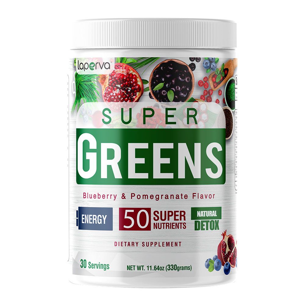 Laperva - Super Greens Dietary Supplements - Blueberry And Pomegranate - 330 g