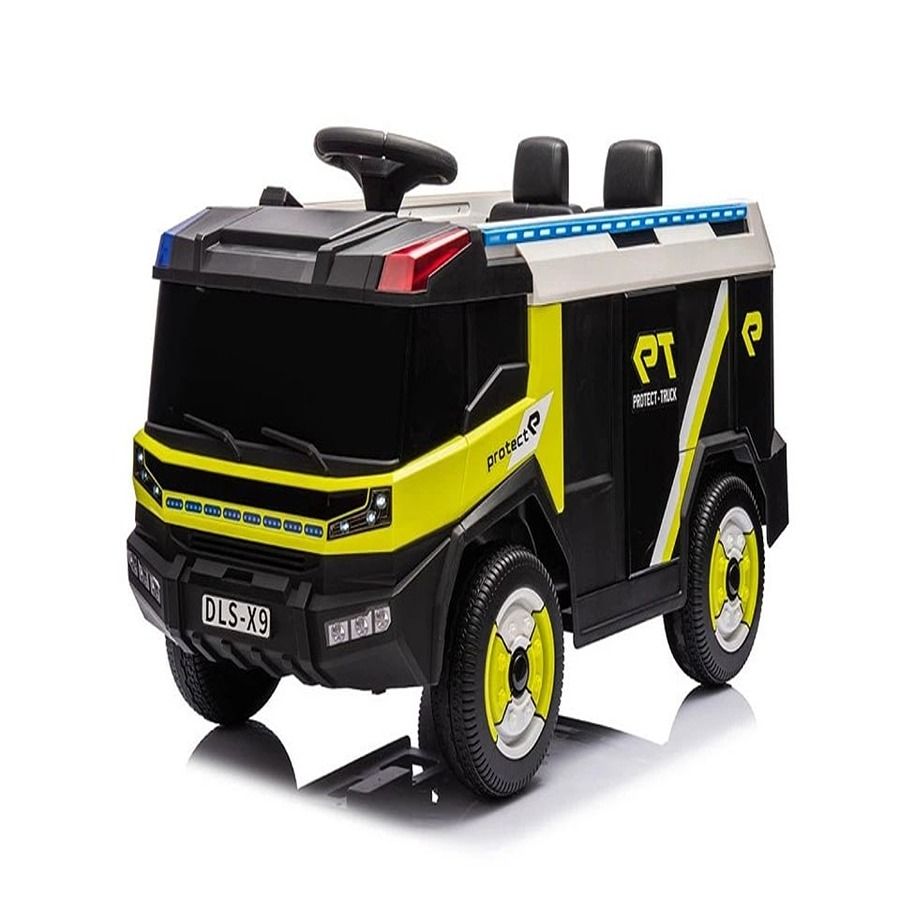 Factual Toys - Kids Battery Operated Ride-On Fire Truck 12V - Yellow